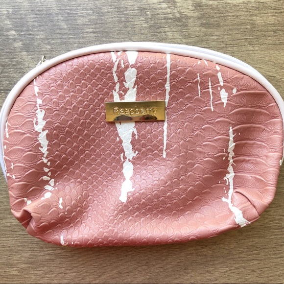 Brown Crocodile Skin Grain Cosmetic Bag - Picture 3 of 5